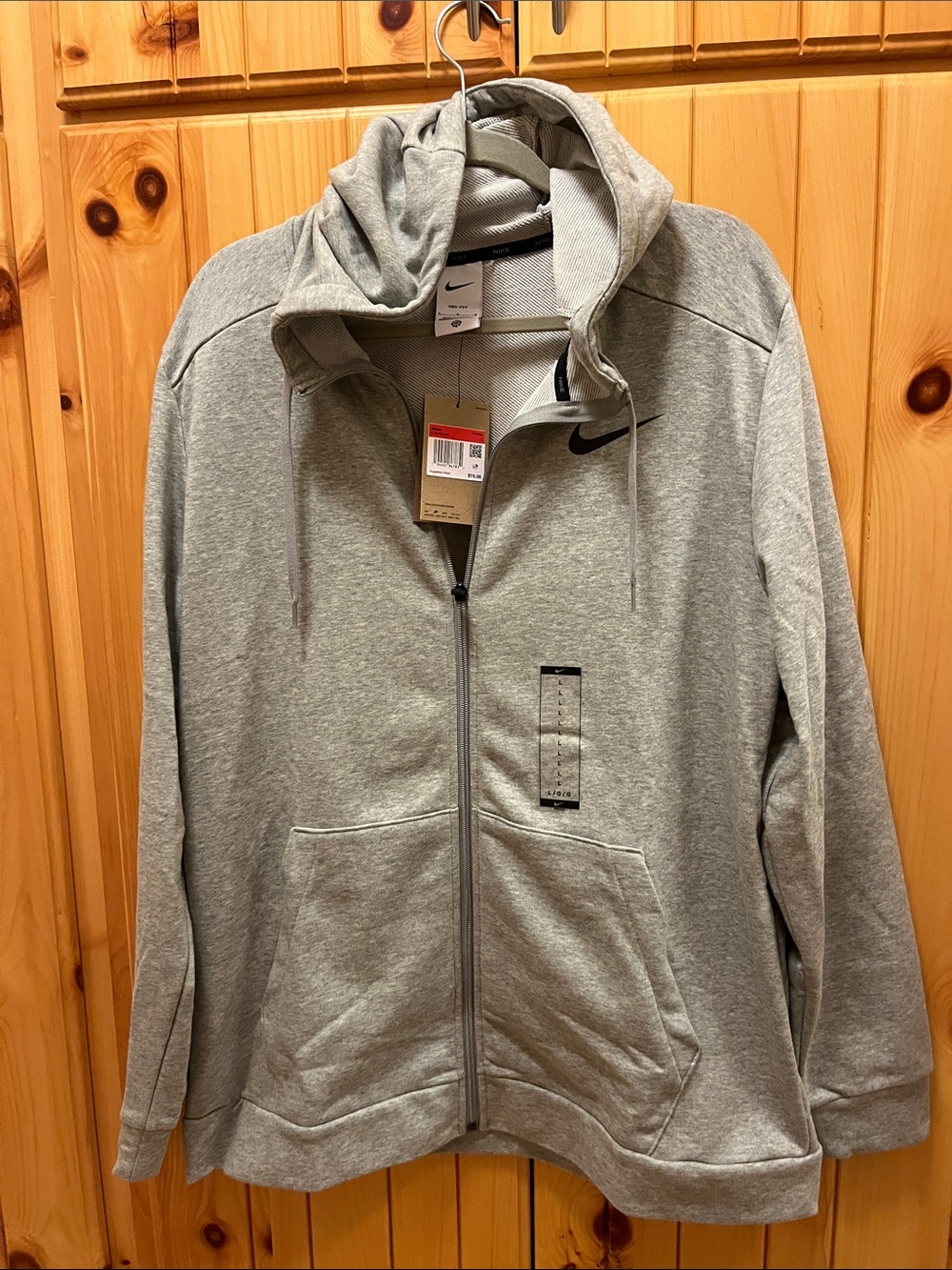 Nike Light Grey Full-Zip Hooded Jacket